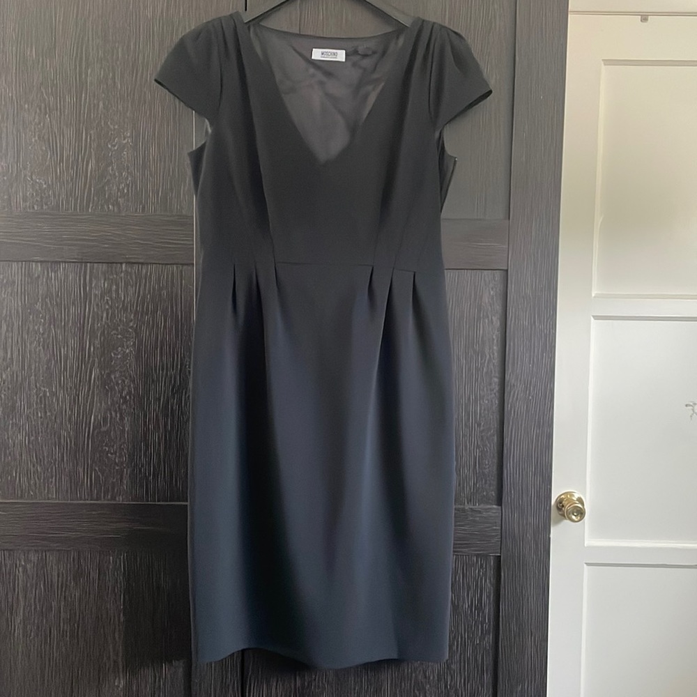 Moschino Cheap and Chic: Black dress with cap sleeves.